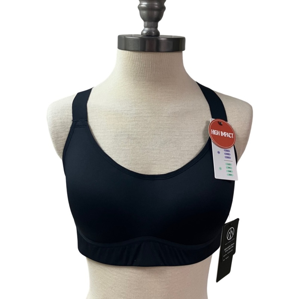 NWT Move Theology High Impact Sports Bra Adjustable Straps Black Size Medium